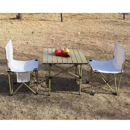 Set Comedor Camping incluye Mesa Mas 2 Sillas Plegables Reforzadas