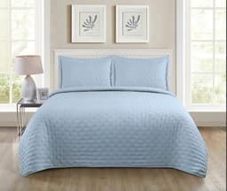 Quilt Roma King Temporada Primevera -verano Celeste.