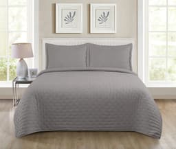 Quilt Roma King Temporada Primevera -verano Gris