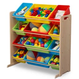 Organizador infantil de 12 contenedores de plastico multicolor