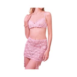 Lenceria rosa con encaje y efecto tie-dye Rosa L