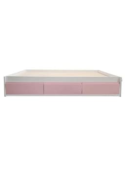 Cama Infantil/Juvenil 1 Plaza - Linea Minimal 3 cajones Rosa Pastel