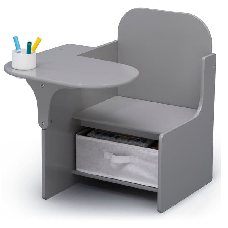 Escritorio infantil con almacenamiento gris Gris cemento