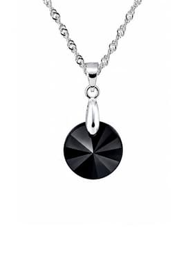 Collar Paris Plata 925 creado cristales de Swarovski Jet Negro TALLA UNICA