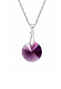 Collar Paris Plata 925 creado cristales de Swarovski Amethyst Purpura TALLA UNICA