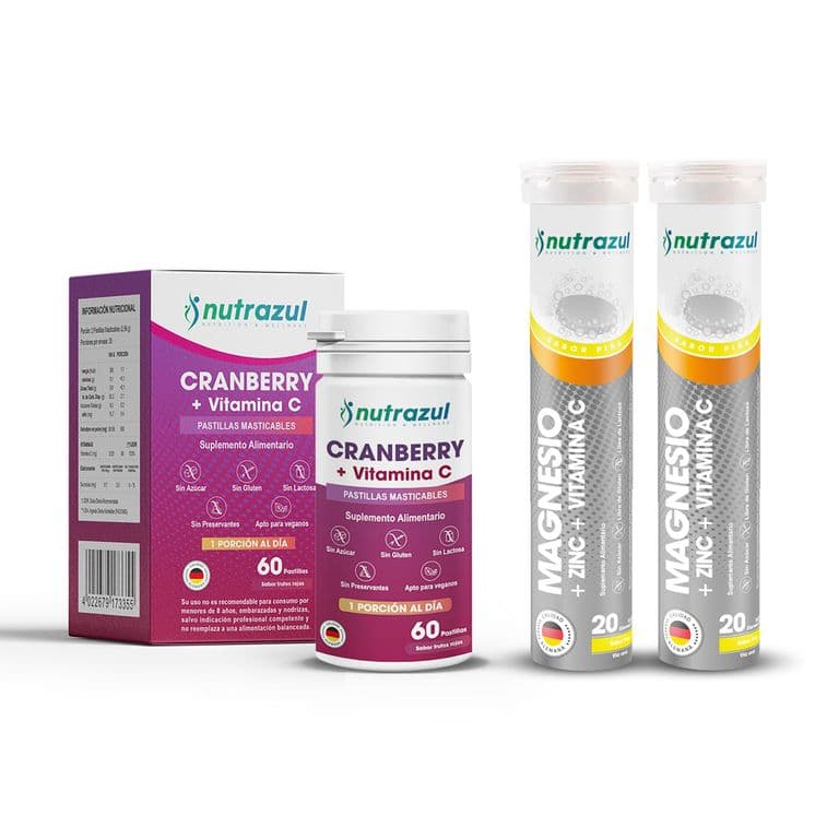Cranberry - Vitamina C + Magnesio -zinc - Pack 3 Unidades.