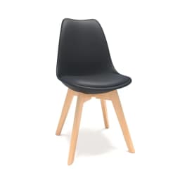 Silla de comedor acolchada Tulip Negro