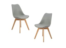 Pack de 2 sillas de comedor acolchada Tulip Gris oscuro