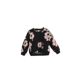 Sudadera negra con flores rosadas para chicas Negro 18-24 MESES