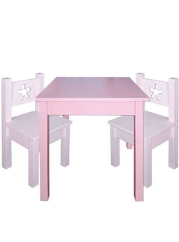 Mesa Infantil Rosada con 2 Sillas Rosa Pastel