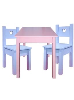 Mesa Infantil Rosada con 2 Sillas Lilas