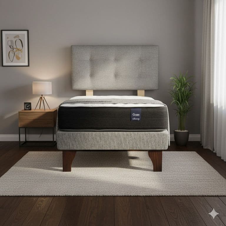 Cama Europea 1 Plaza 190 Respaldo Berna