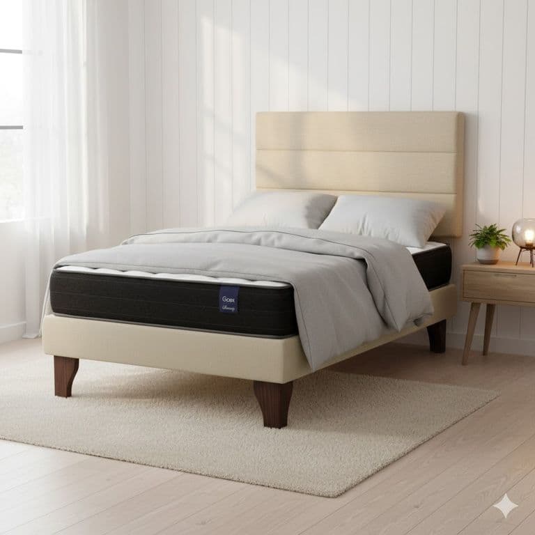 Cama Europea 1.5 Plaza 190 Respaldo Atacama