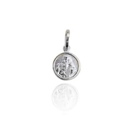 Colgante Medalla 10mm San Benito Plata Fina 925 Plateado TALLA UNICA