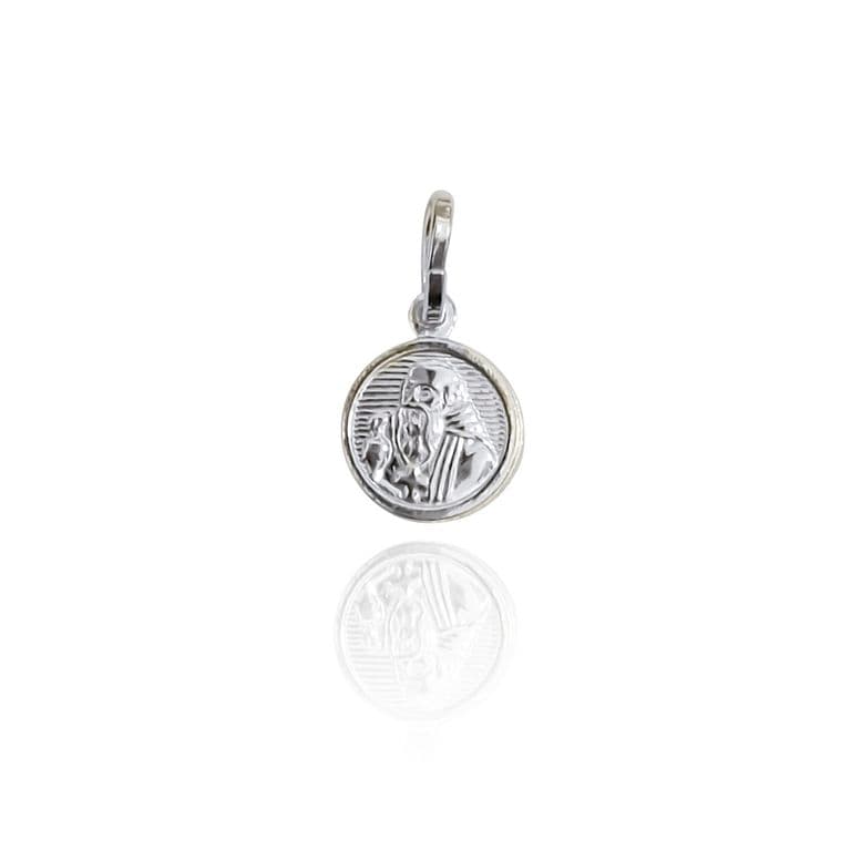 Colgante Medalla 10mm San Benito Plata Fina 925 Plateado TALLA UNICA