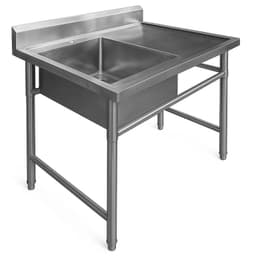 Lavafondo de Acero Inoxidable Secador Derecho 120x60x90 cm