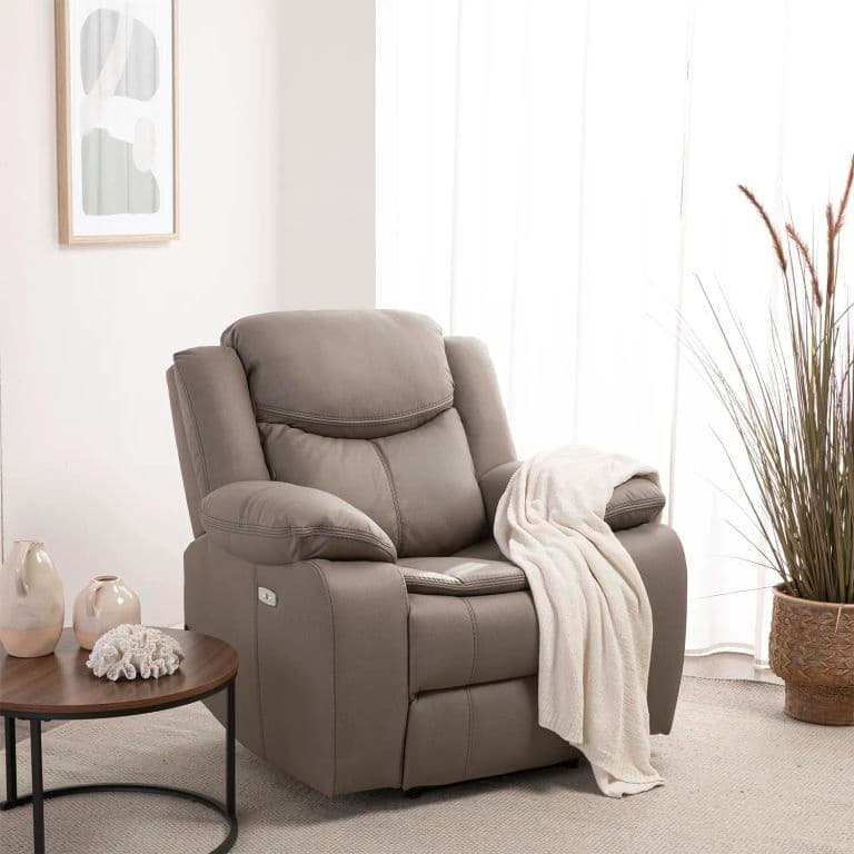 BERGERE BILBAO BEIGE RECLINACION ELECTRICA + USB Beige