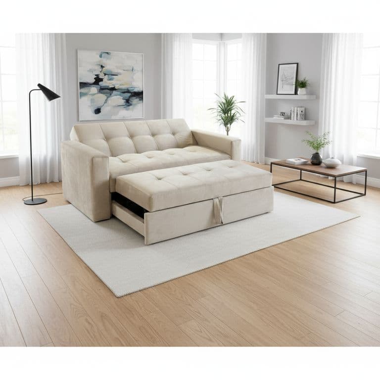 SOFA CAMA NOVUS TRES POSICIONES BEIGE FELPA