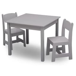 Juego de mesa y 2 sillas infantil gris Gris claro
