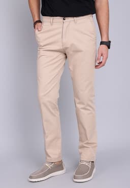Pantalon Chino Basico Regular Fit Beige Beige 32-30