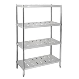 Estante 4 Bandejas Perforadas 90x50x155 cm. Acero Inox