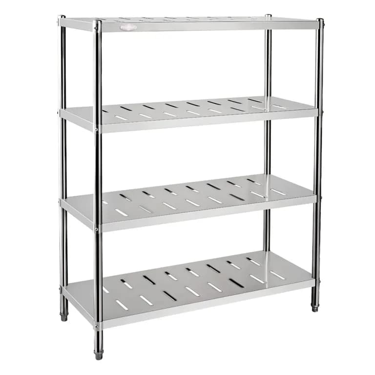 Estante 4 Bandejas Perforadas 120x50x155 cm. Acero Inox