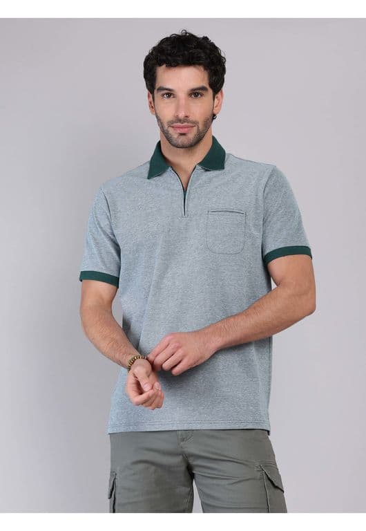 Polera Pique Melange Verde S
