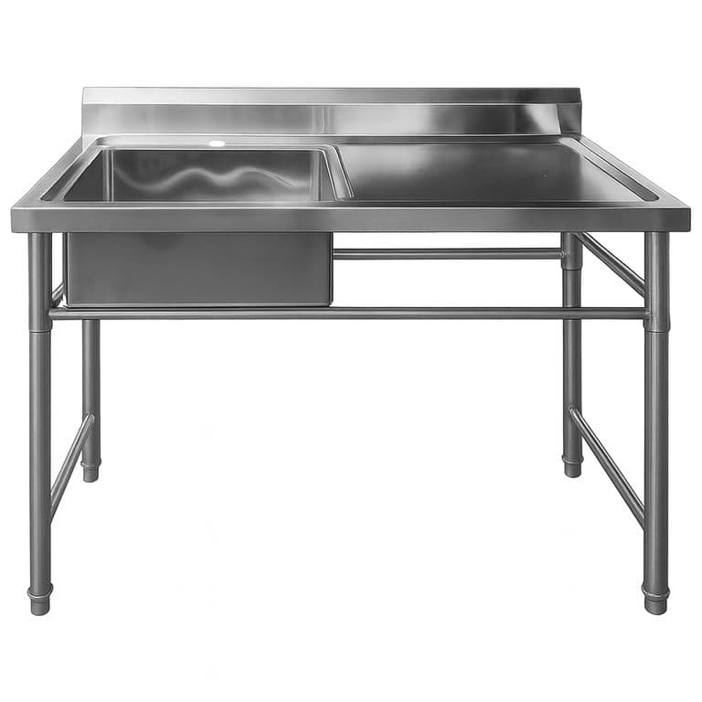 Lavafondo de Acero Inoxidable Secador Derecho 120x60x90 cm