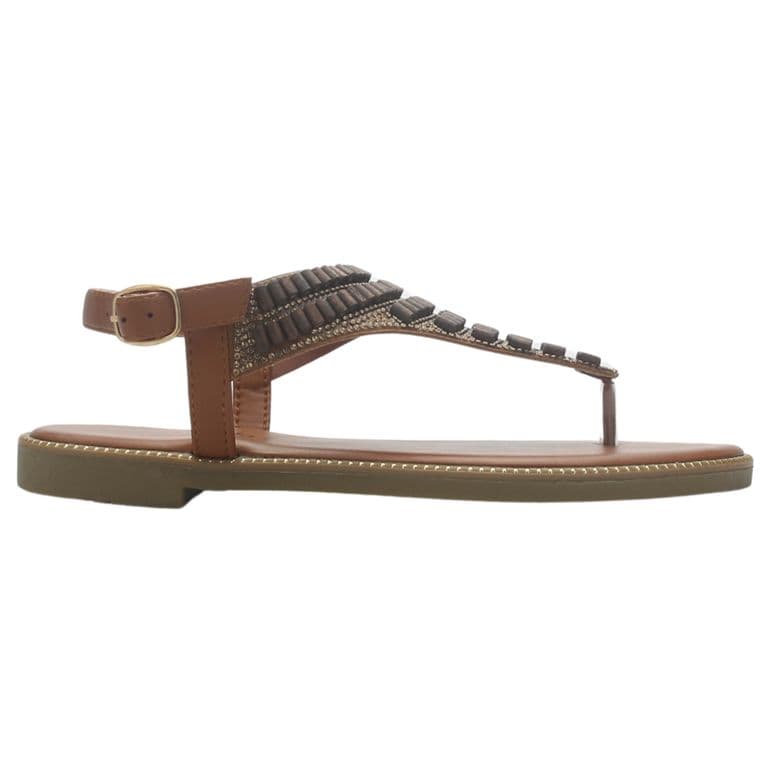 Sandalia Mujer Camel Casual Buckel-5 Cafe 36