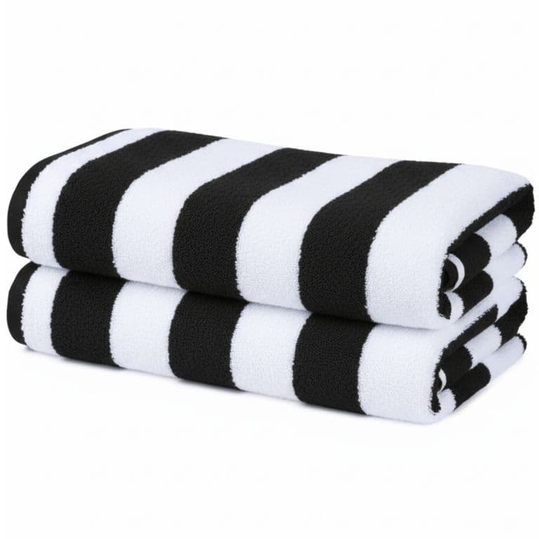 Set De 2 Toalla De Playa Algodon 150x75 Cm Xl Viaje Grande Rayada Negro