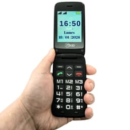Telefono Senior Adulto Mayor 4G Almeja con Base de Carga Inalambrica Negro