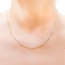 Collar Bolitas Eslabon Fino Enchapado Oro 18K Dorado TALLA UNICA