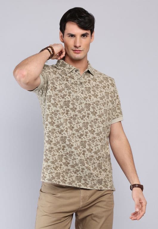 Polera Pique Stone wash Cafe S