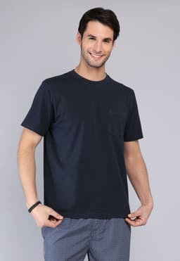 Polera Cuello Redondo Stone Wash Azul Marino S