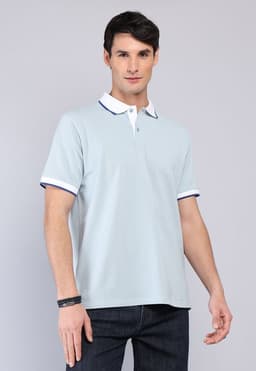 Polera Pique Manga Corta Celeste S