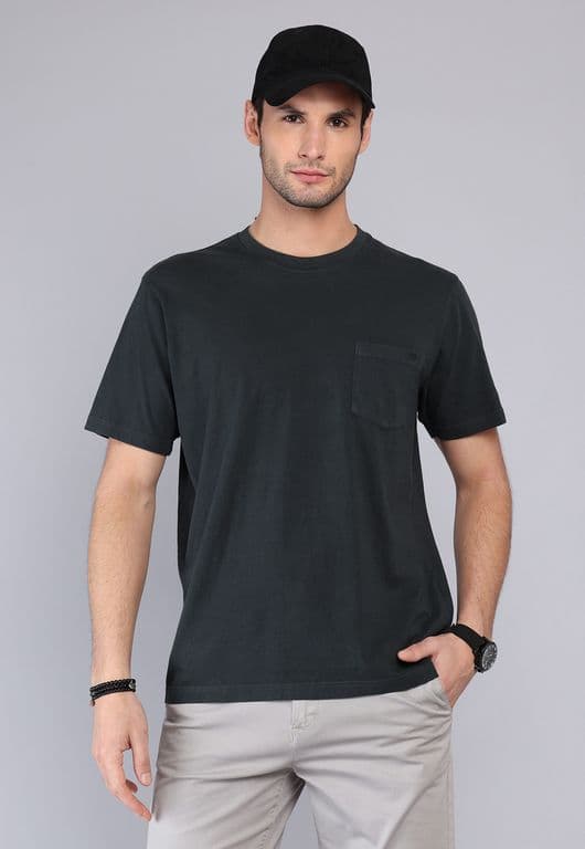 Polera Cuello Redondo Stone Wash Negro S