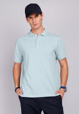 Polera Pique Manga Corta Celeste S
