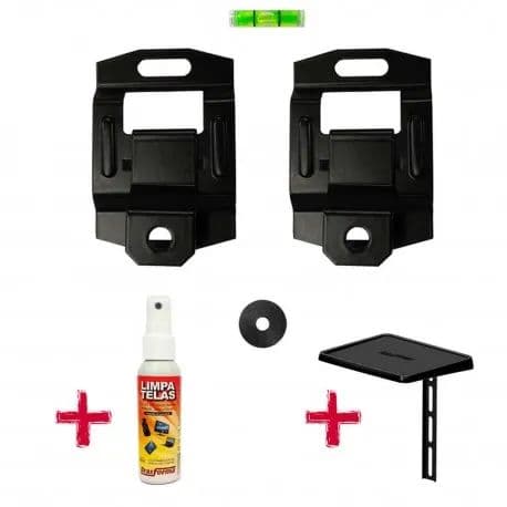 Soporte Fijo para TV 10" a 85" 100kg + Porta Deco + Limpia Pantallas SBRU871