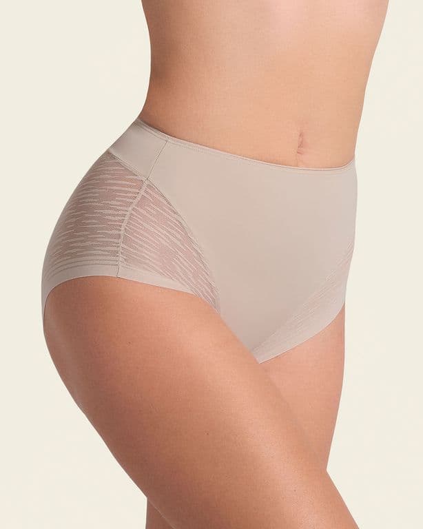 Calzon Faja Invisible con detalle de Encaje en Lados y Gluteos 012984 Cafe S