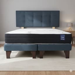 Cama Europea 2 Plazas 190 Respaldo Ginebra