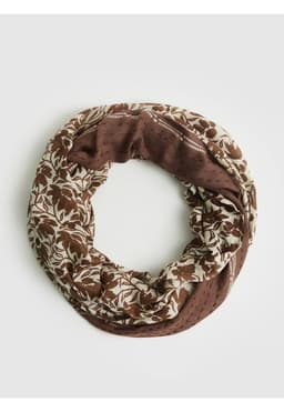 Panuelo Infinito Flores Boho Cafe TALLA UNICA
