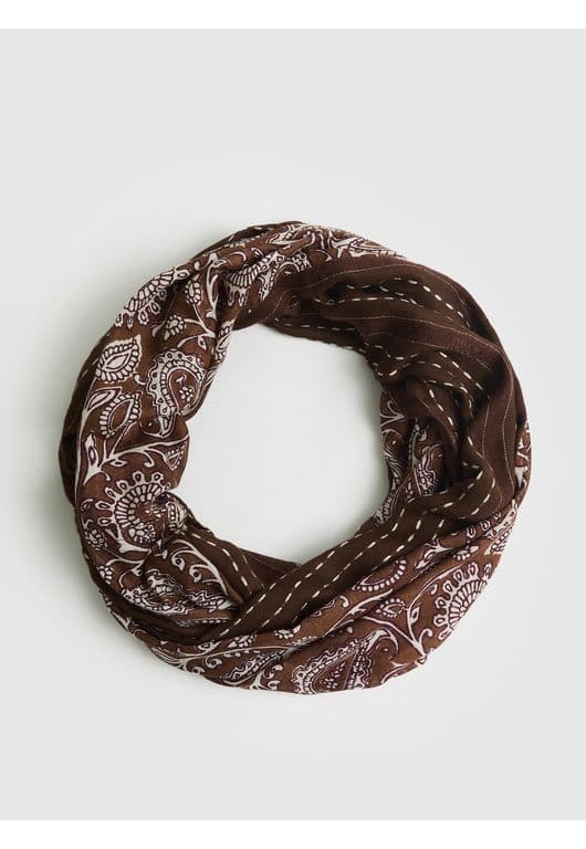 Panuelo Infinito Flores Boho Burdeos TALLA UNICA