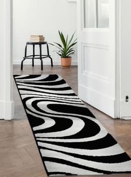 Alfombra de Pasillo Negro 70 x 230 cm Moderna