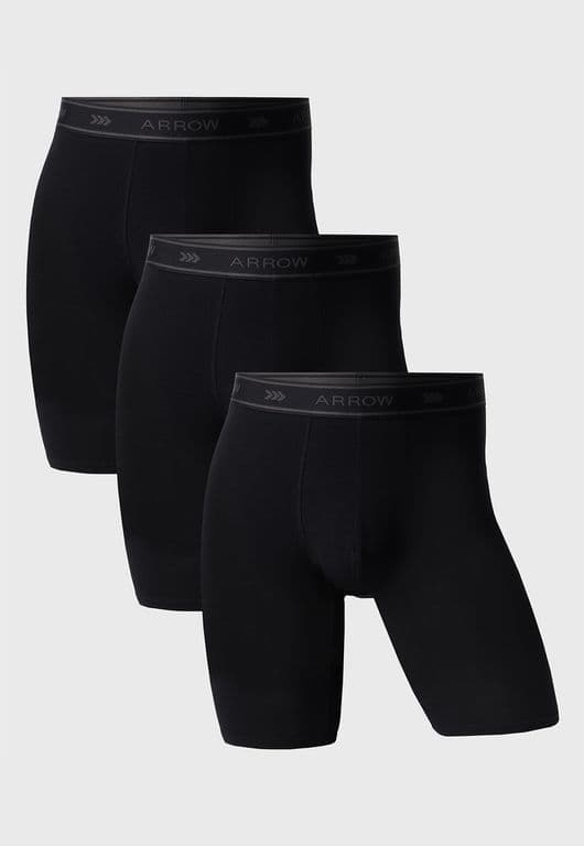 Boxer Hombre Pack x3 Algodon Liso Negro S
