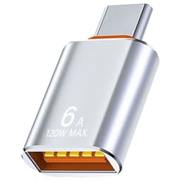 Adaptador OTG Para Carga Transferencia USB Salida USB-C Gris