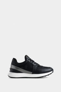 Velez Zapatillas Jacinto Cuero Y Lona Mujer Monogram Negro Negro 41