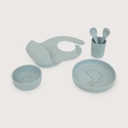 Set alimentacion con diseno laser azul