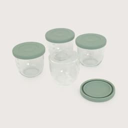 Set frascos snack vidrio 4 uds verde