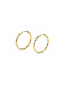 Aros Argolla Tubo 12mm Oro 18K 1.65gr Mujer Clasicas Elegantes