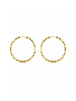 Aros Argolla Tubo 15mm Oro 18K 2.10gr Mujer Clasicas Elegantes